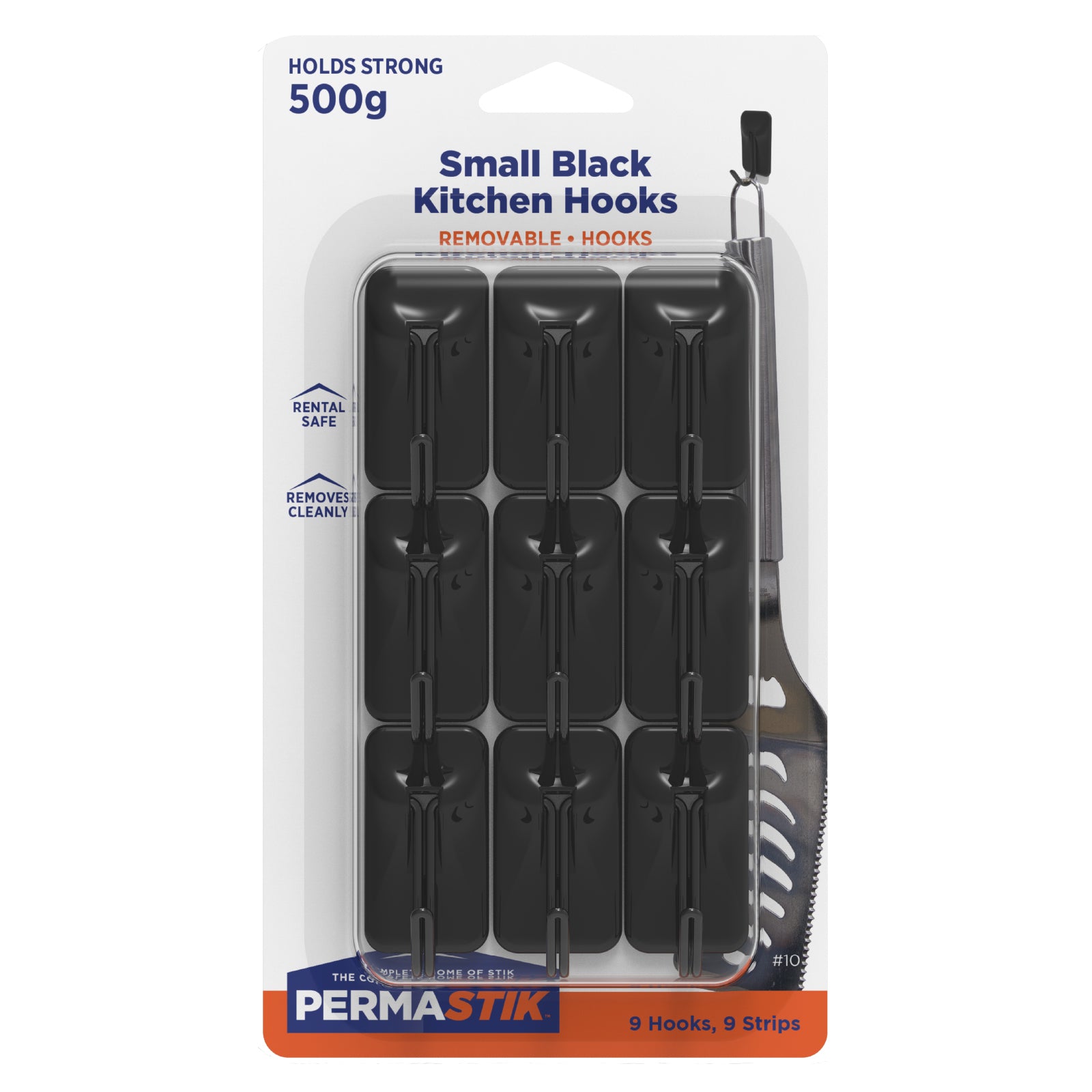 Small Black Kitchen Hooks - 9 Pack – Permastik