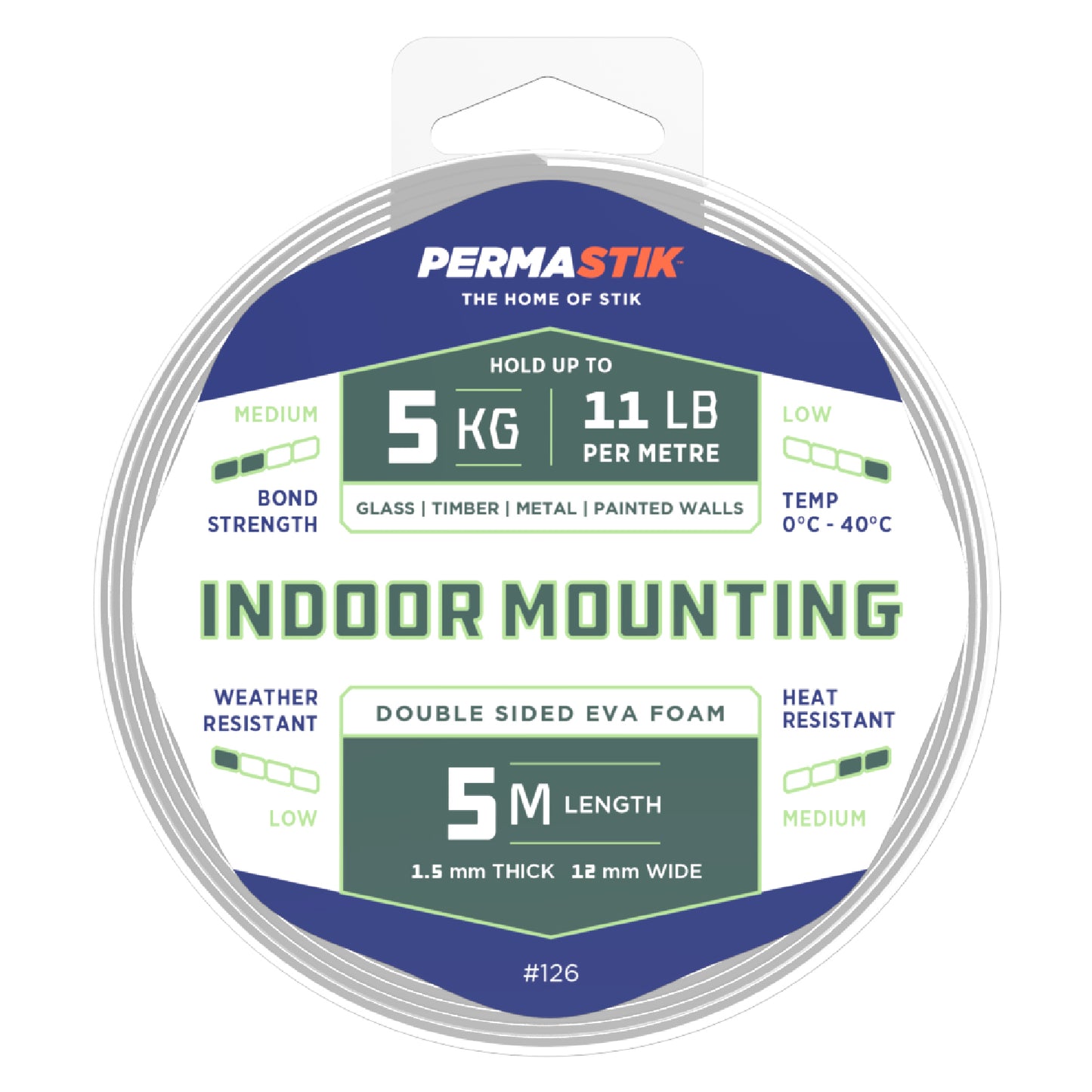 Indoor Mounting Tape - 16.4' x 0.47" Roll