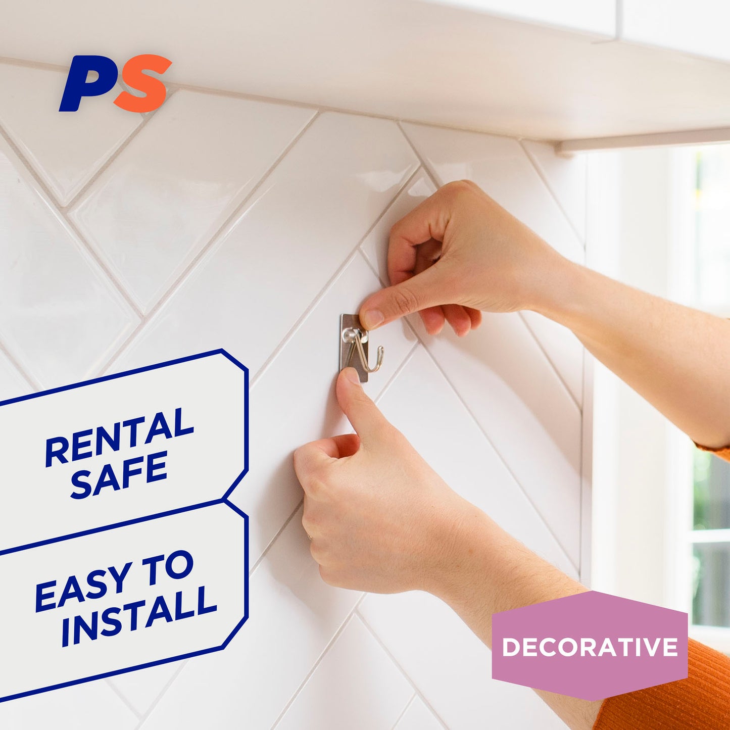 Small Steel Kitchen Hooks - 6 Pack