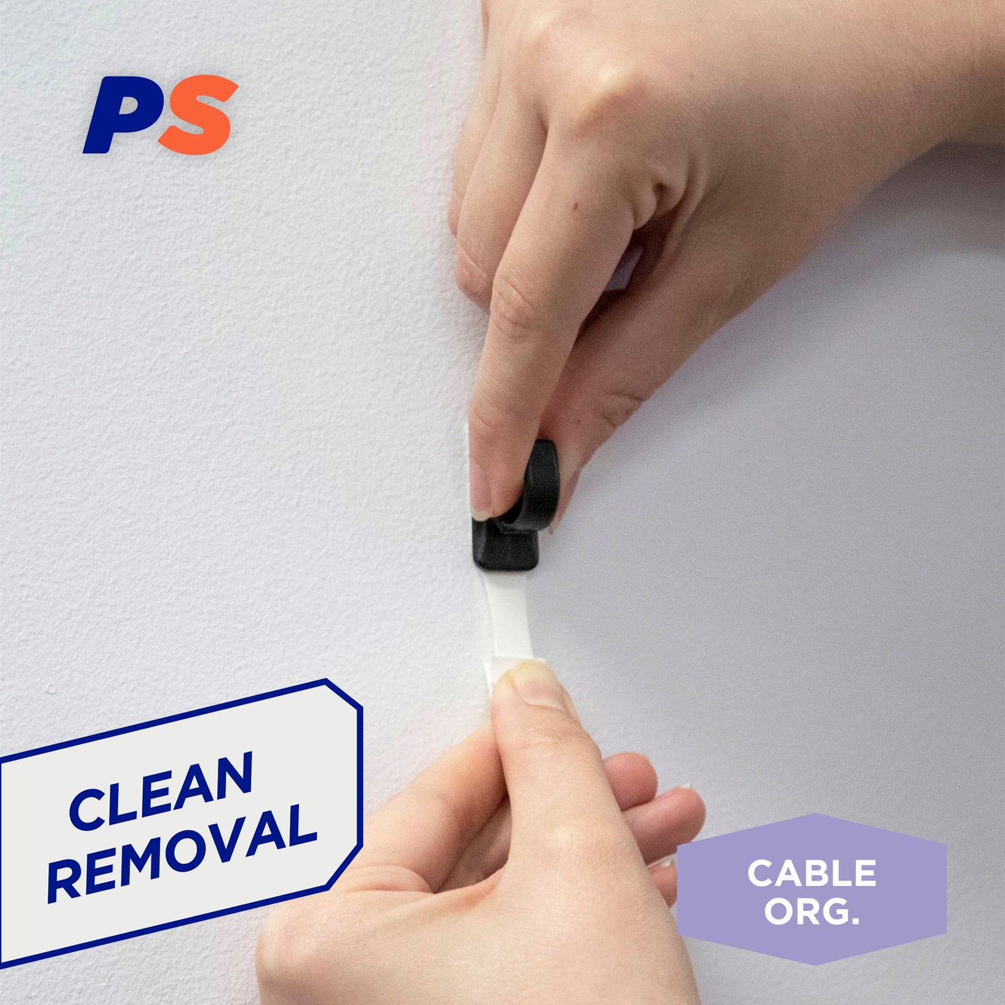 Small Black Cable Clips - 12 Pack