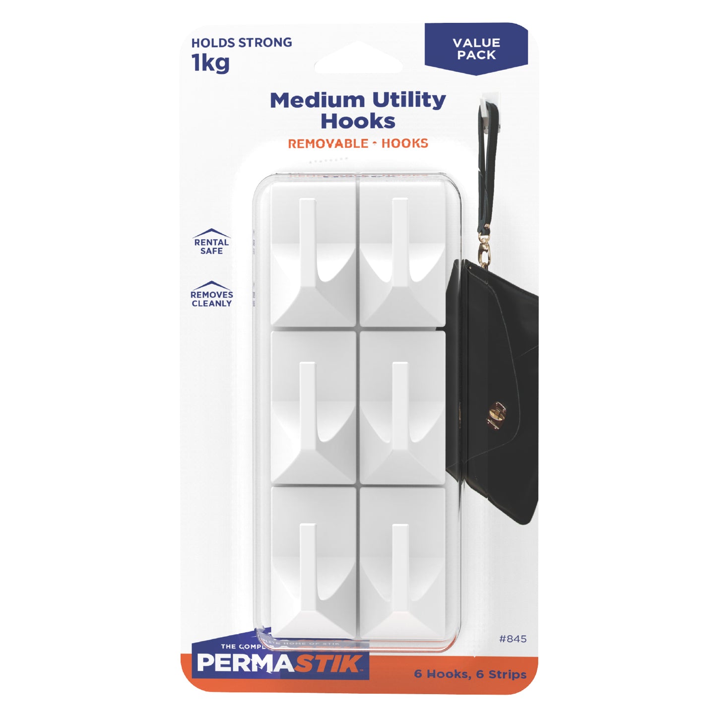 Medium Utility Hooks - 6 Pack