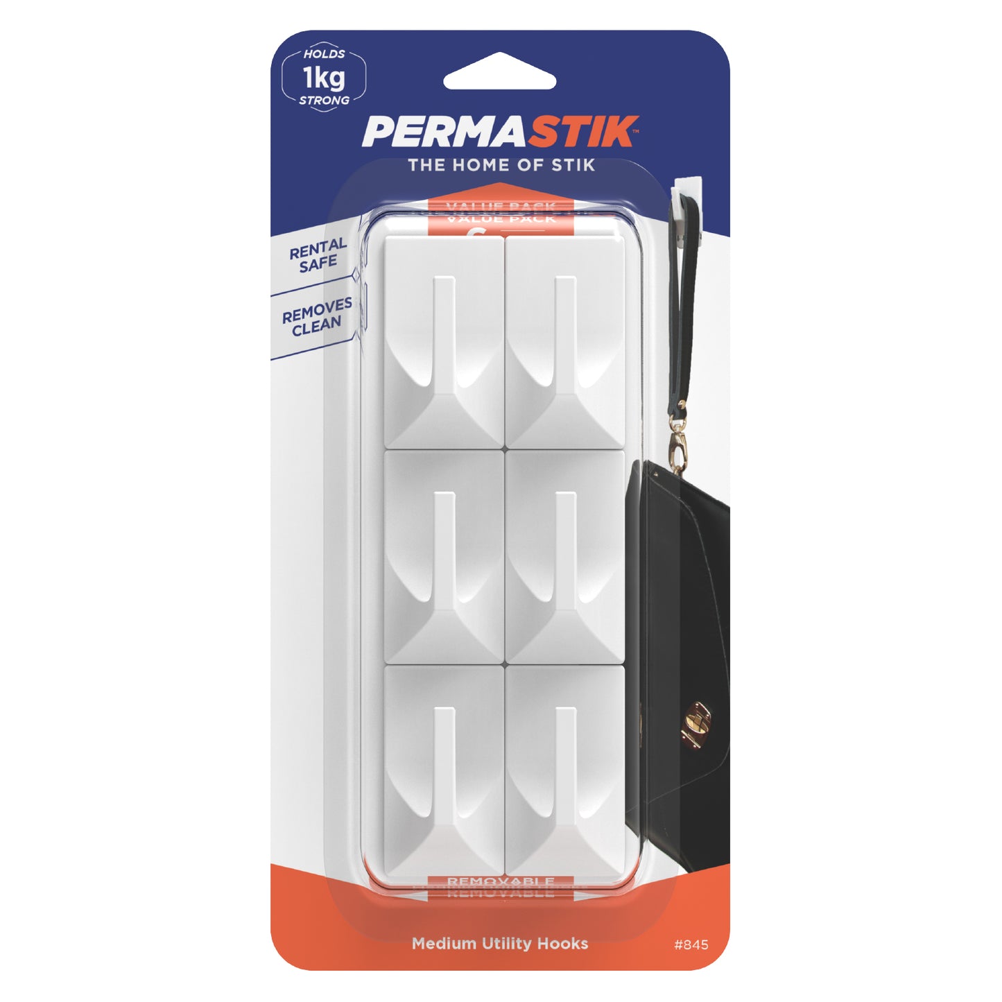 Medium Utility Hooks - 6 Pack