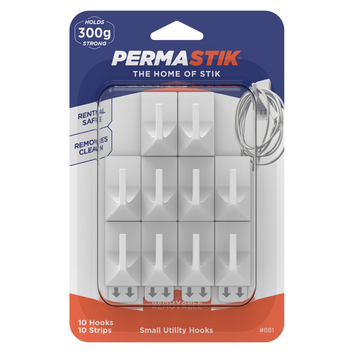 Small Utility Hooks - 10 Pack