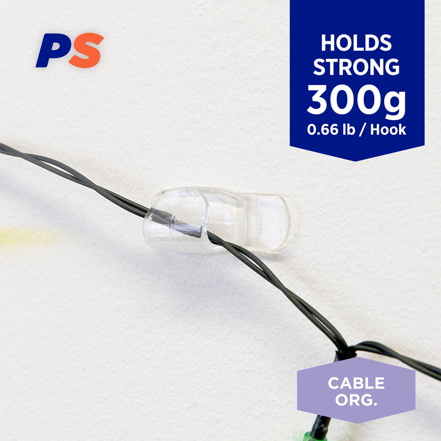 Clear Cord Clips - 12 Pack