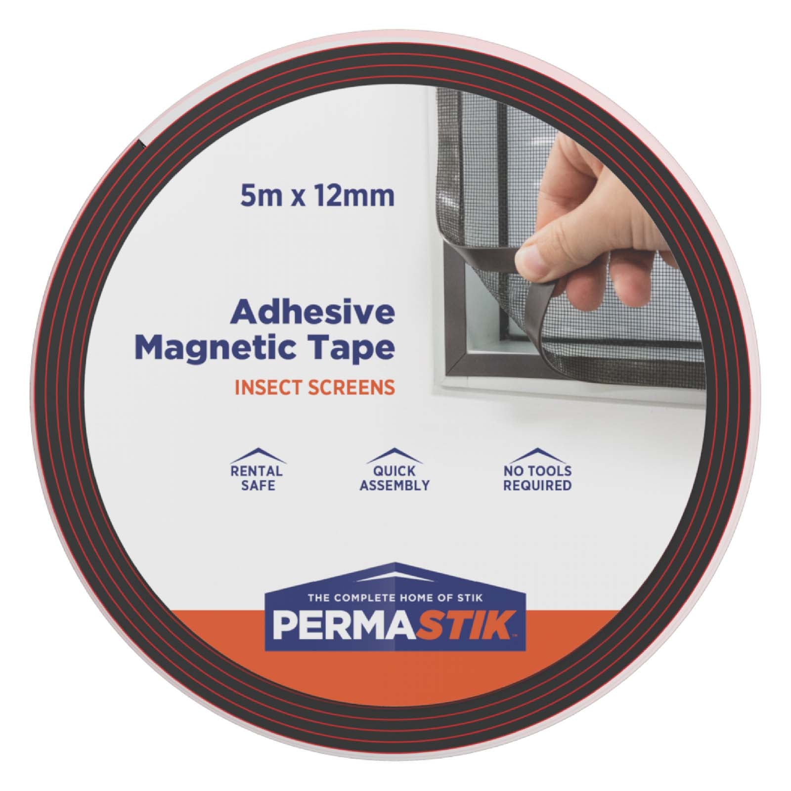 Permastik 16.4 ft x 1.97 in Flyscreen Repair Tape, Black