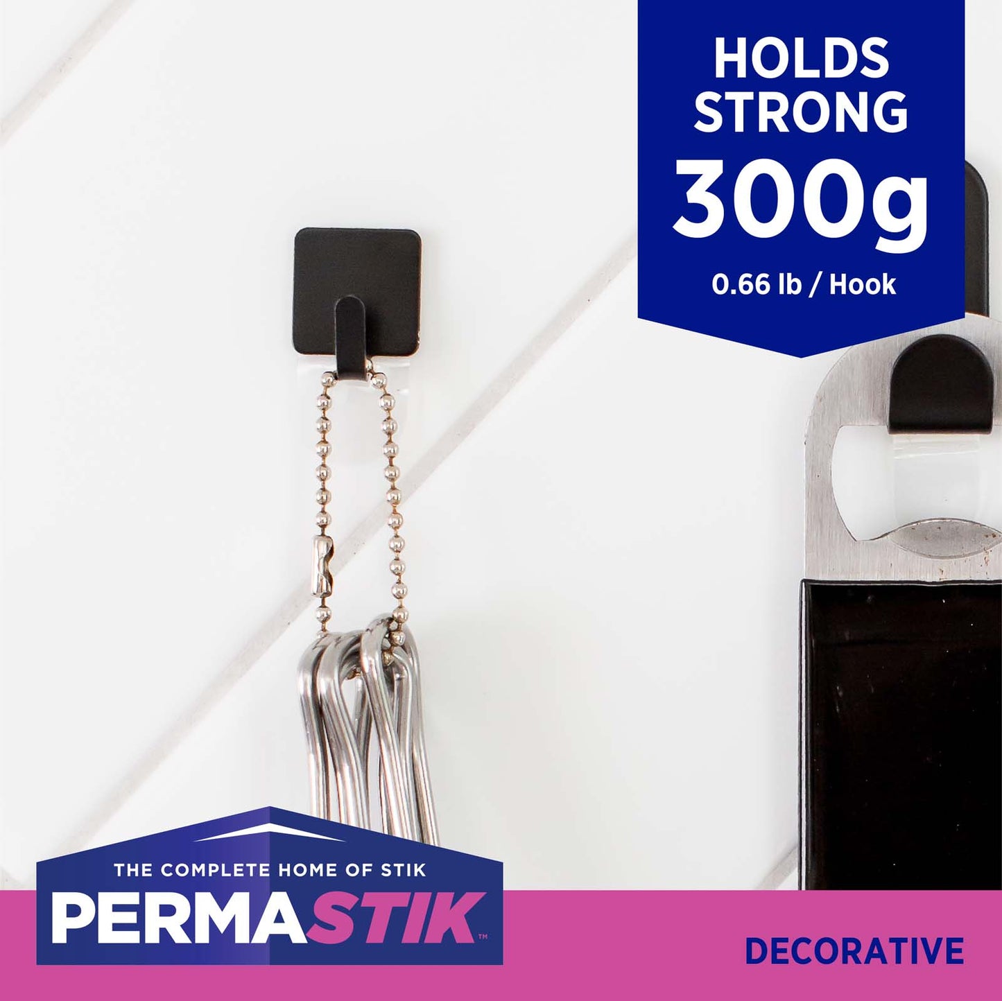 Small Matte Black Square Hooks - 9 Pack