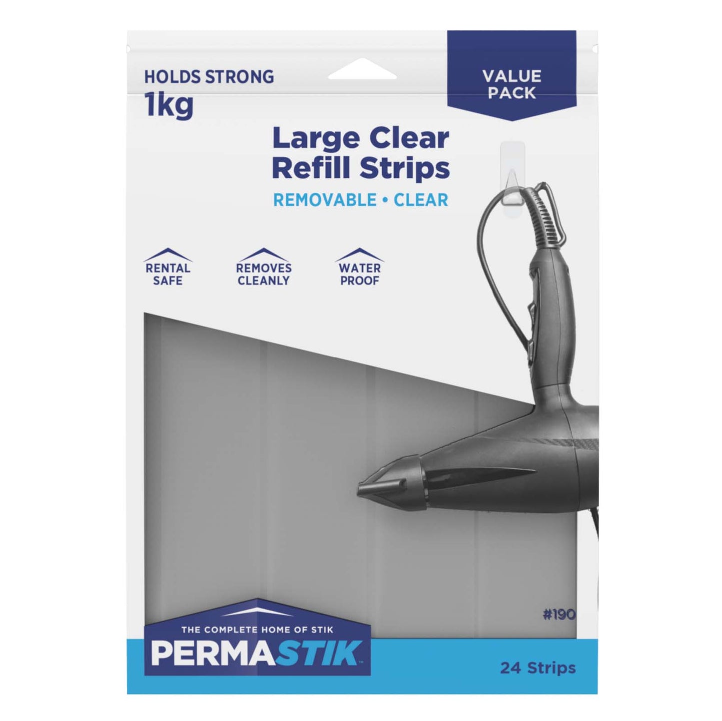 Large Clear Removable Refill Strips - 24 Pack
