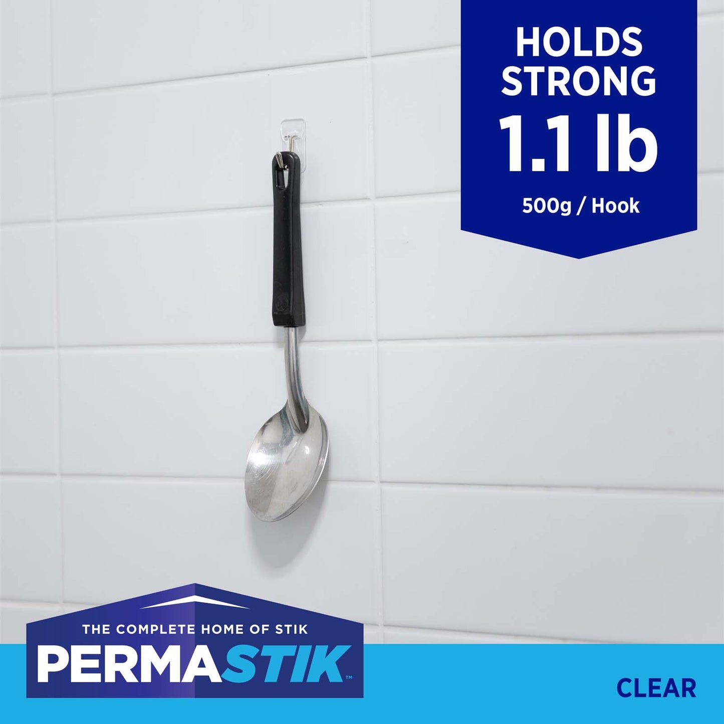 Bulk Pack Small Clear Kitchen Hooks - 54 Pack