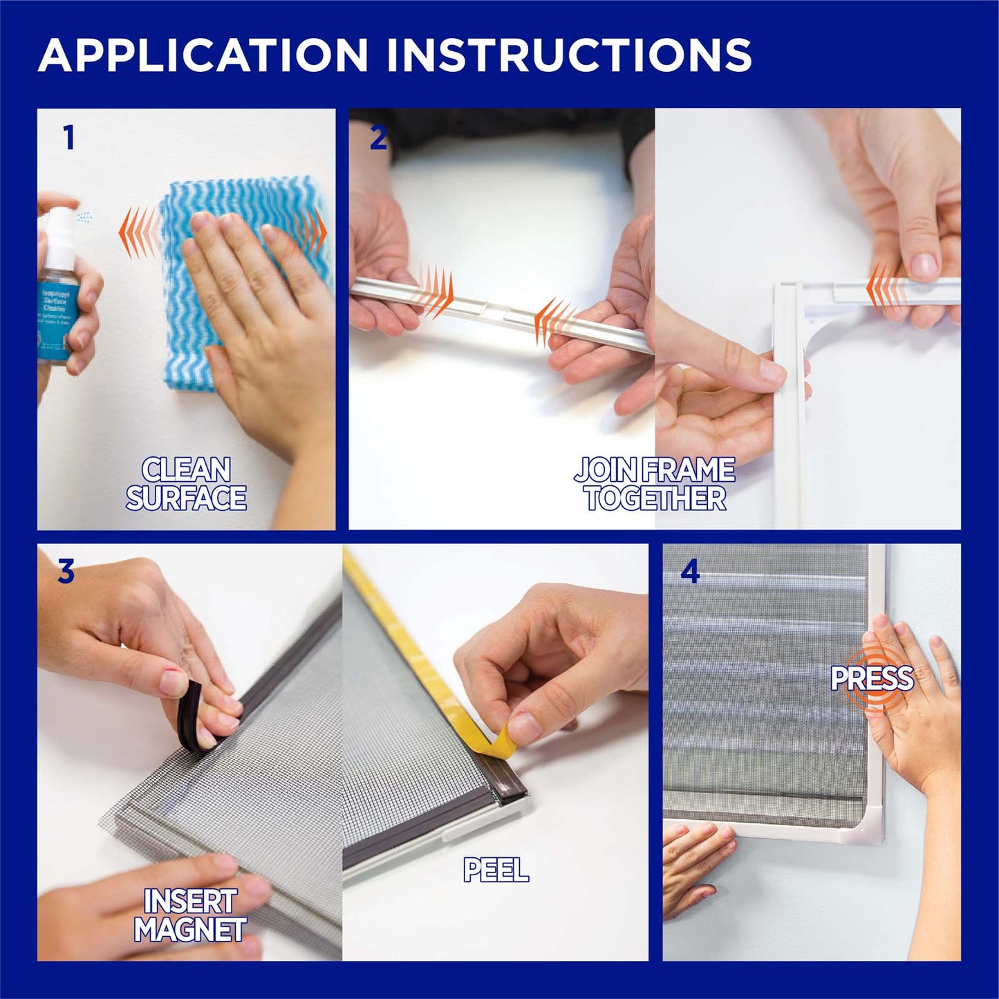 Adjustable Magnetic Fly Screen Kit - 47" x 39"