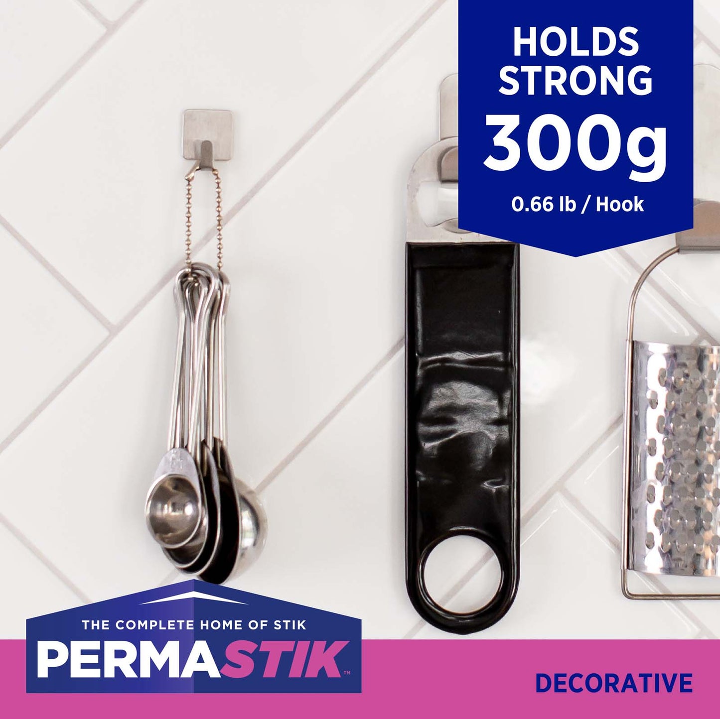 Small Stainless Steel Square Hooks - 9 Pack