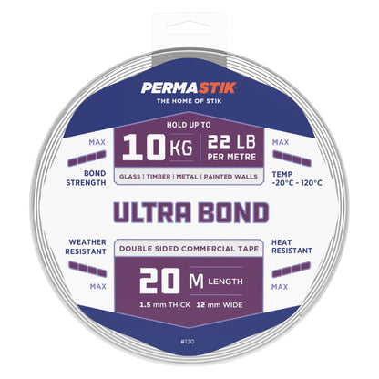 Ultra Bond Mounting Tape - 39.37' x 0.47" Roll