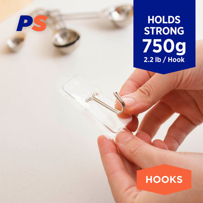 Medium Clear Kitchen Hooks - 4 Pack