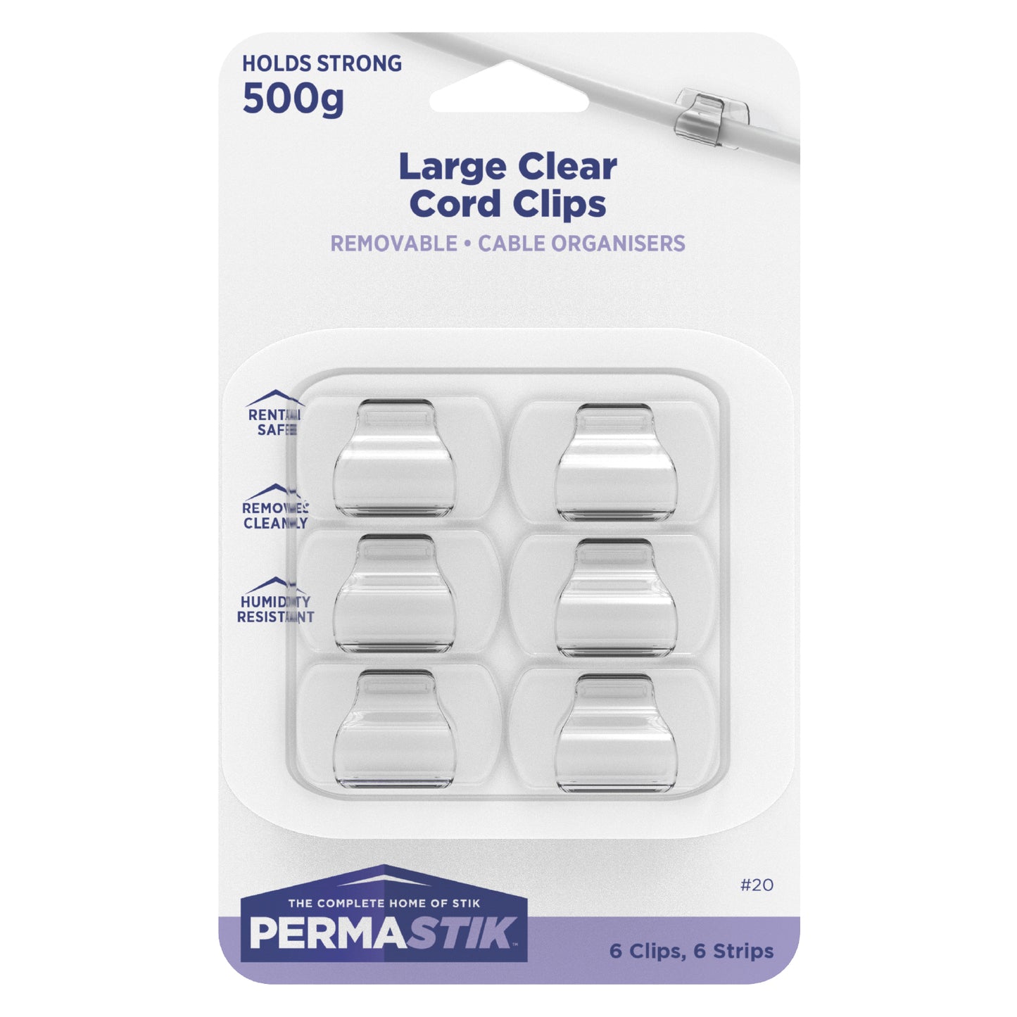 Large Cord Clips - 6 Pack