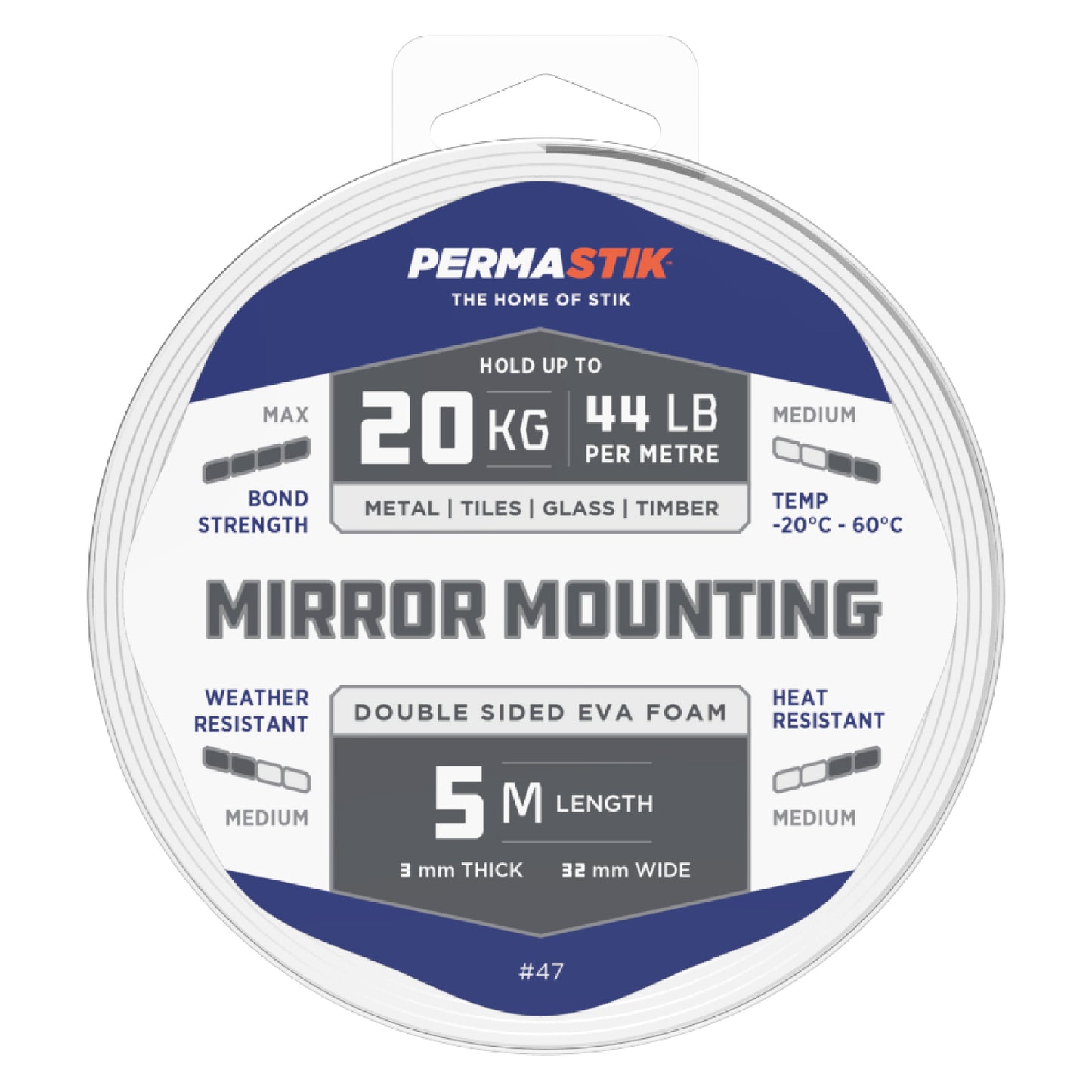 Mirror Mounting Tape - 16.4' x 1.26" Roll