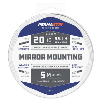 Mirror Mounting Tape - 16.4' x 1.26" Roll