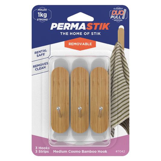 Medium Bamboo Cosmo Hooks - 3 Pack