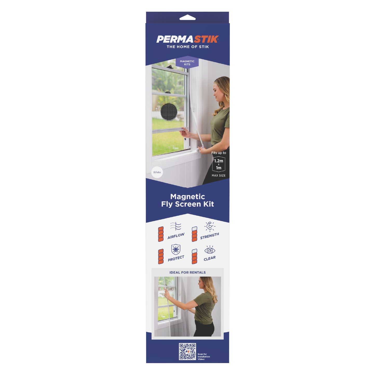 Adjustable Magnetic Fly Screen Kit - 47" x 39"