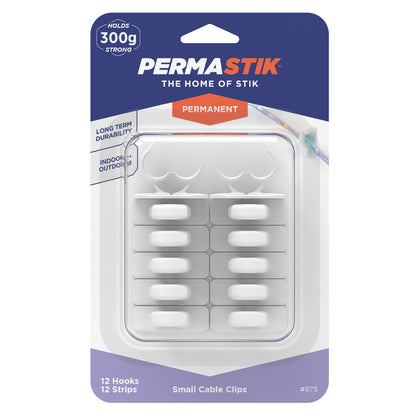 Small Permanent Cable Clips - 12 Pack