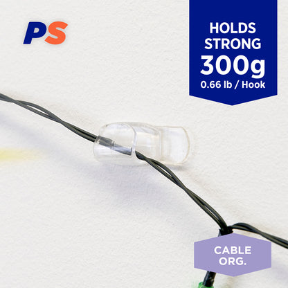 Clear Cord Clips - 12 Pack