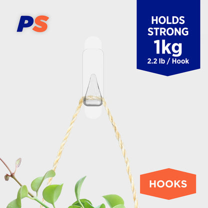 Medium Clear Urban Hooks - 6 Pack