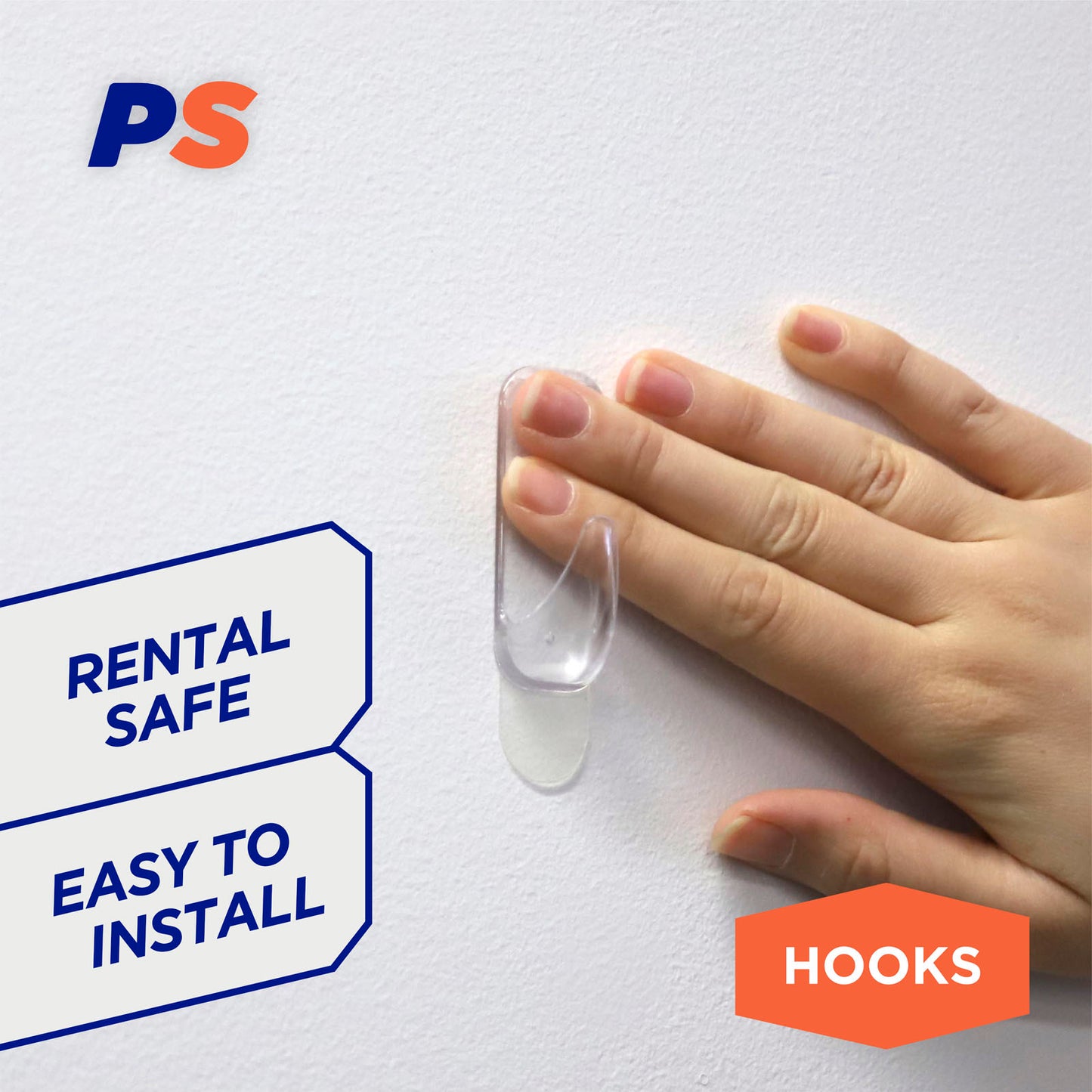 Medium Clear Urban Hooks - 6 Pack