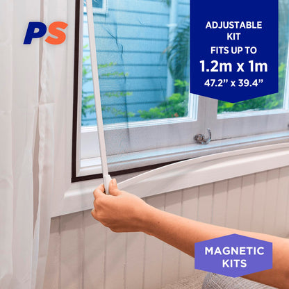 Adjustable Magnetic Fly Screen Kit - 47" x 39"