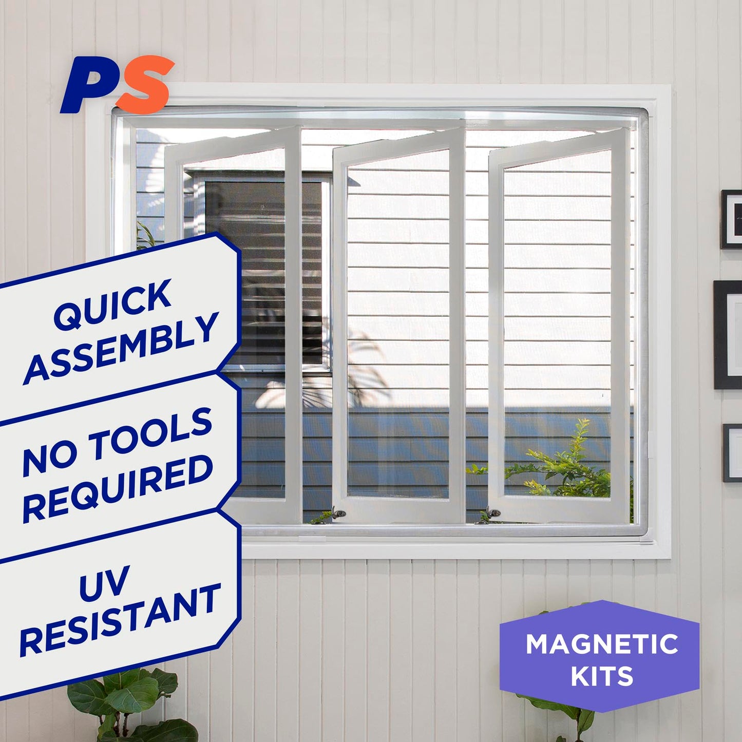 Adjustable Magnetic Fly Screen Kit - 47" x 39"