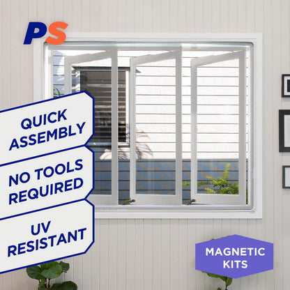 Adjustable Magnetic Fly Screen Kit - 78" x 78"