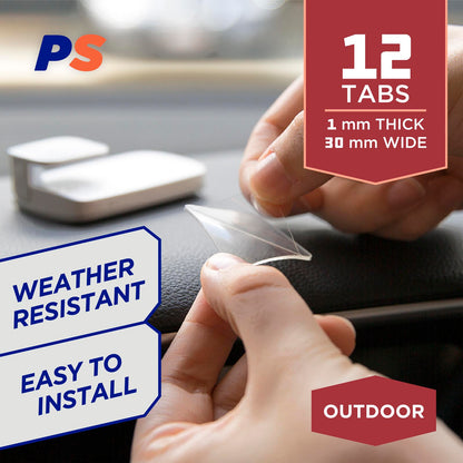 Clear Outdoor Mounting Tabs - 12 Pack