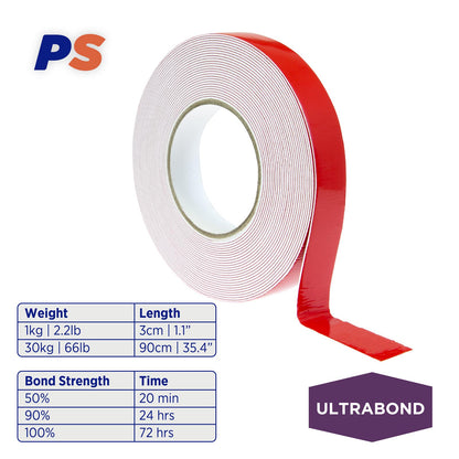 Ultra Bond Mounting Tape - 32.8' x 0.94" Roll