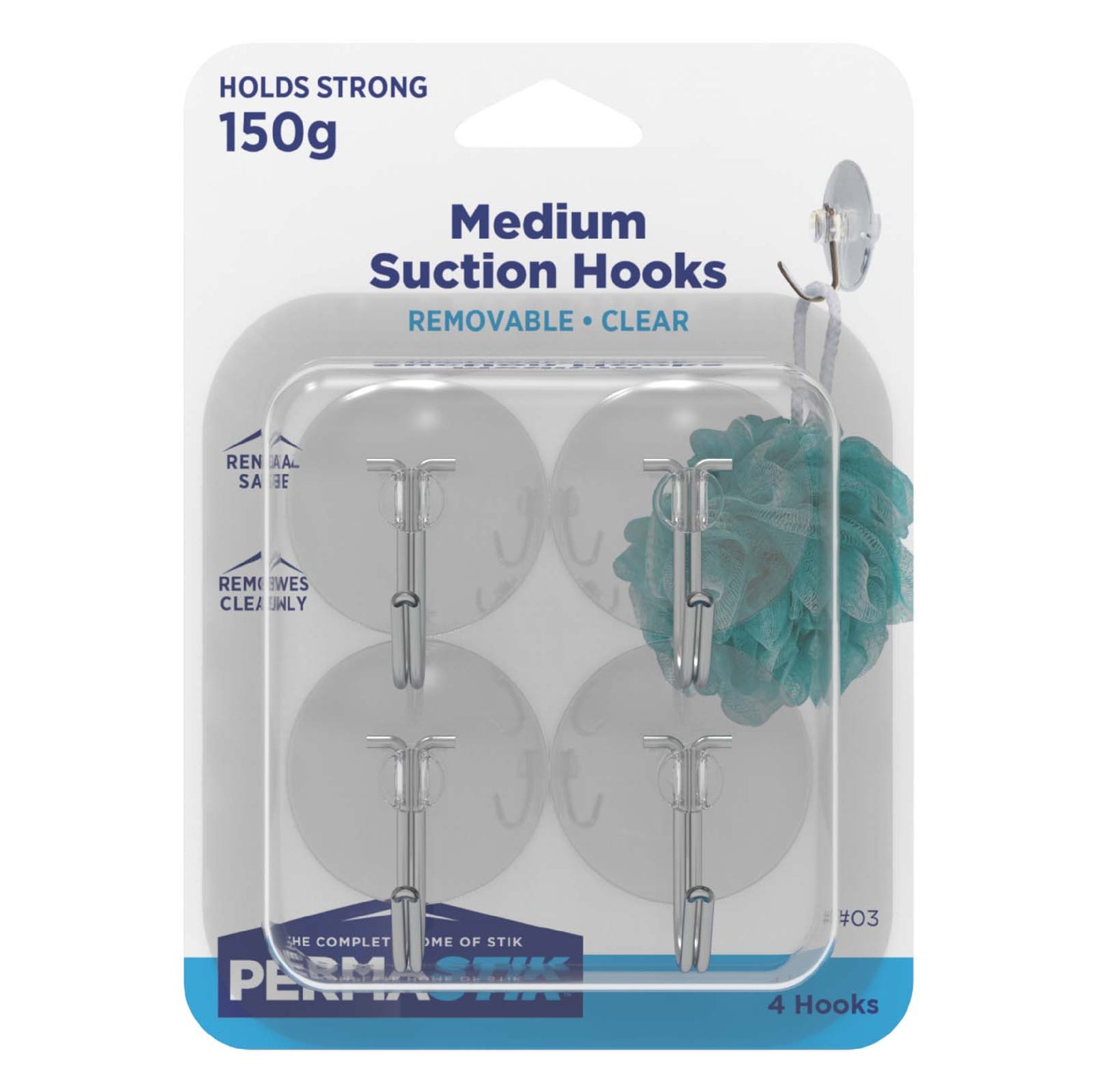 Medium Suction Hooks - 4 Pack