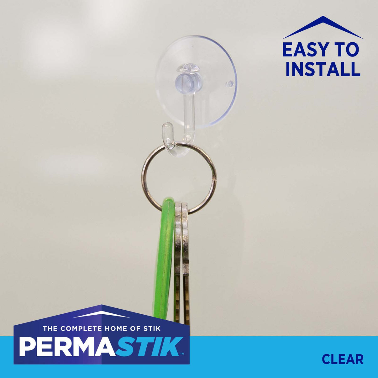 Small Clear Suction Hooks 9 Pack Permastik