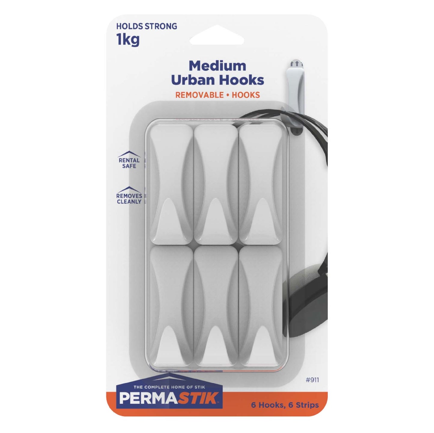 Medium Urban Hooks - 6 Pack