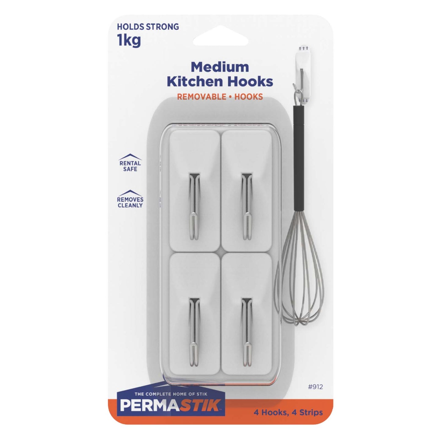 Medium Kitchen Hooks - 4 Pack