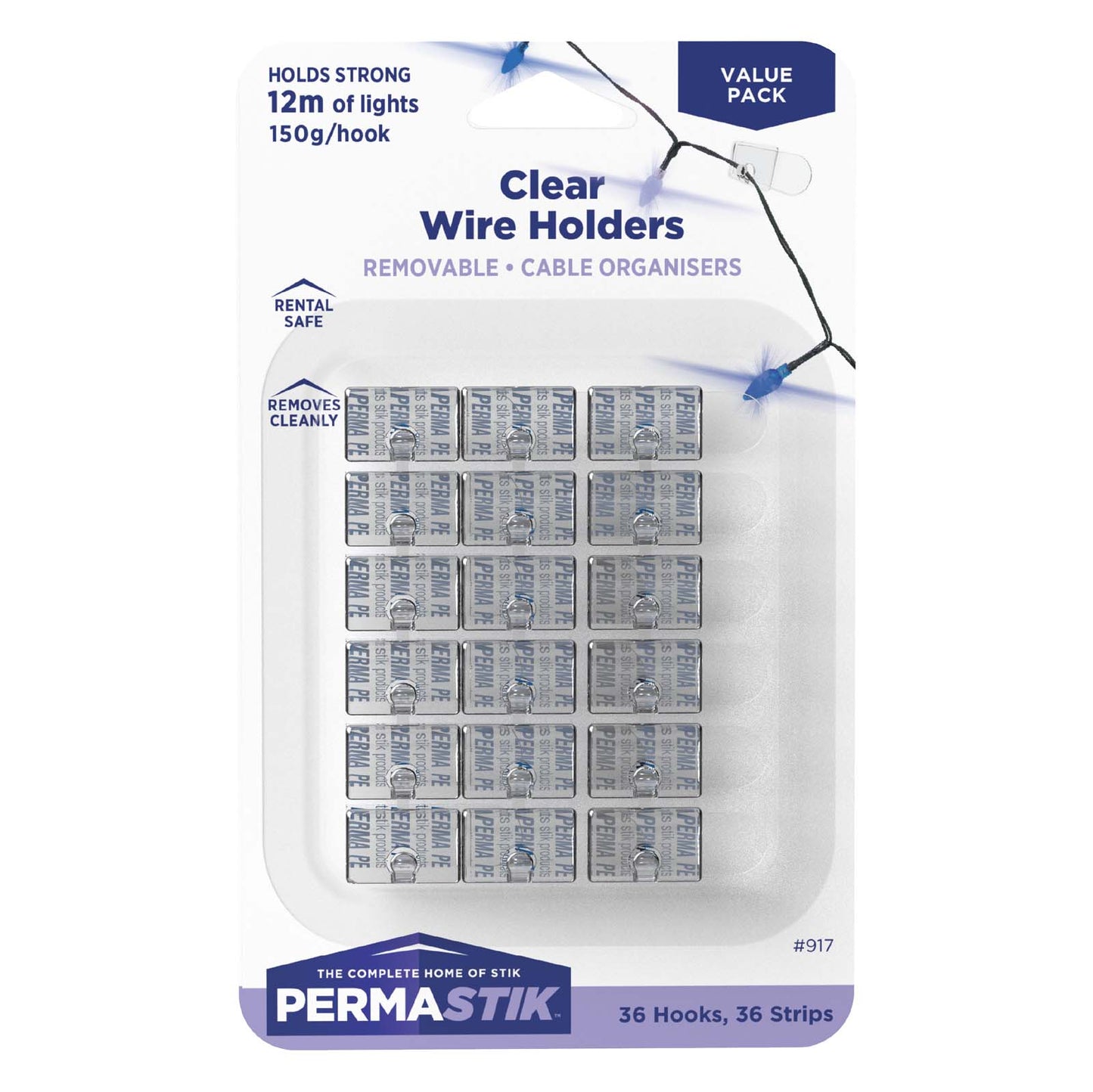 Clear Wire Holders - 36 Piece Value Pack